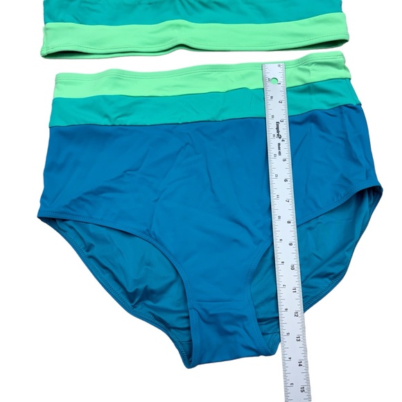 KIAVA Turquoise and Lime Women Swim One Piece - Picture 7 of 16
